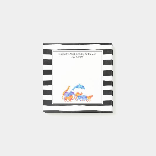 Waterverf van wilde dierenkorven post-it® notes (Voorkant)