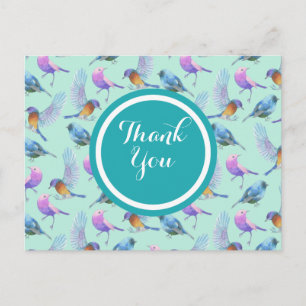 Waterverf van wilde exotische vogelsoorten - Dank  Briefkaart