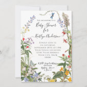 Waterverf van wilde planten in het Baby shower van Kaart (Voorkant)