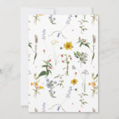 Waterverf van wilde planten in het Baby shower van Kaart (Achterkant)