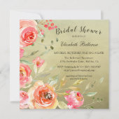 Waterverf van wilde Rozen Floral Vrijgezellenfeest Kaart (Voorkant)