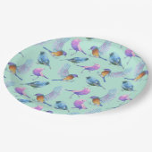 Waterverf van wilde vogels papieren bordje (Gekanteld)