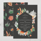 waterverf van wilde zomerbloemen trouwuitnodiging kaart (Voorkant / Achterkant)