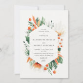 waterverf van wilde zomerbloemen trouwuitnodiging kaart (Voorkant)