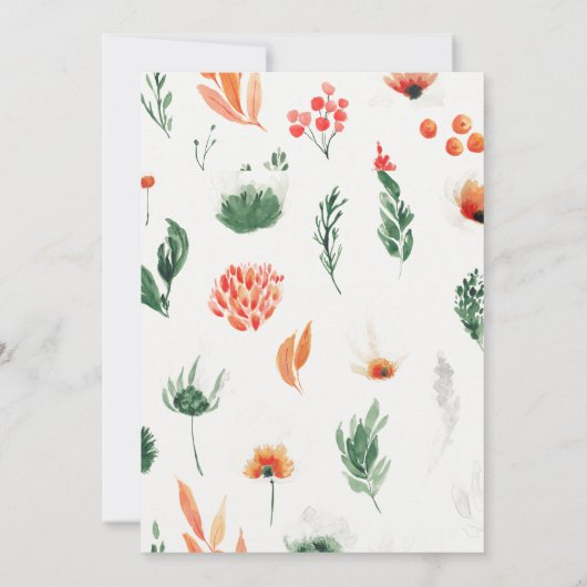 waterverf van wilde zomerbloemen trouwuitnodiging kaart (Achterkant)