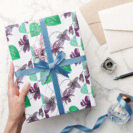 Waterverf van wildViolet charmeren Cadeaupapier