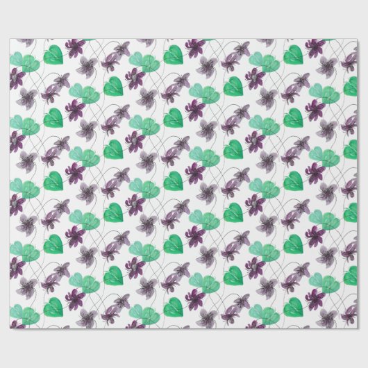 Waterverf van wildViolet charmeren Cadeaupapier (Vlak)