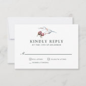 Waterverf van winterbessen Botanische bruiloft RSV RSVP Kaartje (Voorkant)