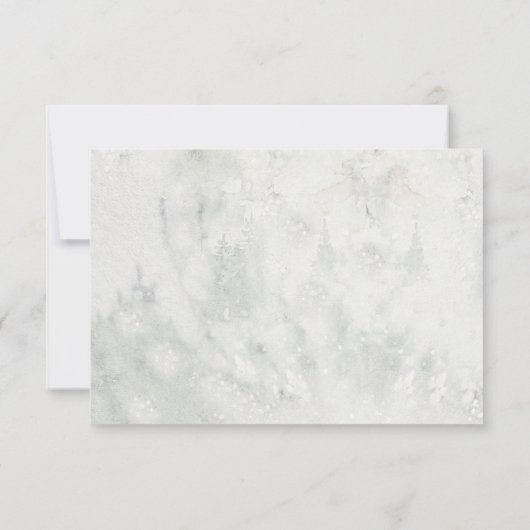 Waterverf van winterbessen Botanische bruiloft RSV RSVP Kaartje (Achterkant)