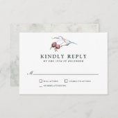 Waterverf van winterbessen Botanische bruiloft RSV RSVP Kaartje (Voorkant / Achterkant)