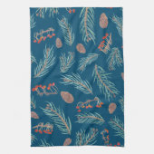 Waterverf van winterpijn en bessen theedoek (Verticaal)