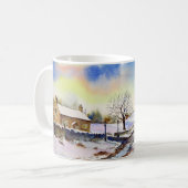 Waterverf van Wintery Lane Landscape Painting Koffiemok (Voorkant links)