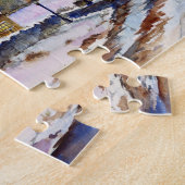 Waterverf van Wintery Lane Landscape Painting Legpuzzel (Zijkant)