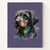 Waterverf van Wirehaire Dachshund Kunst Notitieboek (Achterkant)