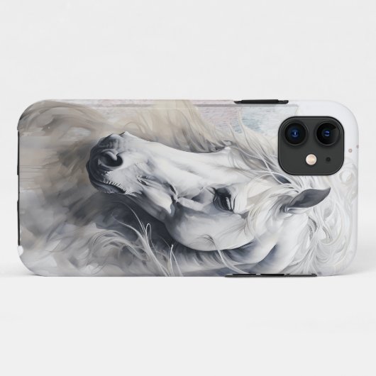 Waterverf van witte paarden Case-Mate iPhone case (Achterkant (horizontaal))