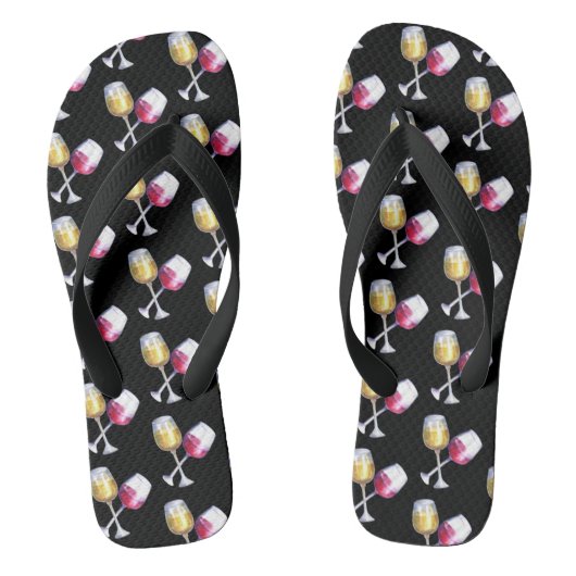 Waterverf van witte rode glazen teenslippers (Voetbed)