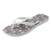 Waterverf van witte rode glazen teenslippers (Schuin)