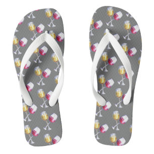 Waterverf van witte rode glazen teenslippers