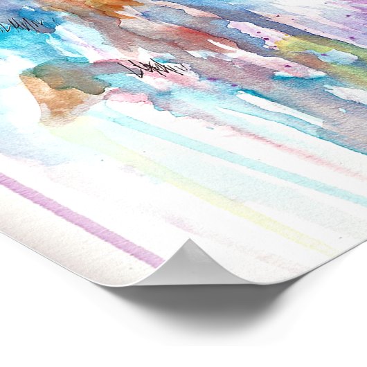 Waterverf van wolven en inktafdrukken poster (Hoek)