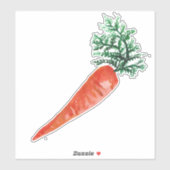Waterverf van wortelwortelwortelen in cute carrot  sticker (Vel)