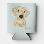 waterverf van Yellow Lab op koelbox Blikjeskoeler (Voorkant)