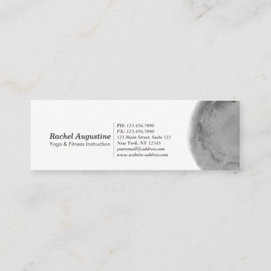 Waterverf van Yoga Instructor Meditation Pose OM S Mini Visitekaartje (Achterkant)