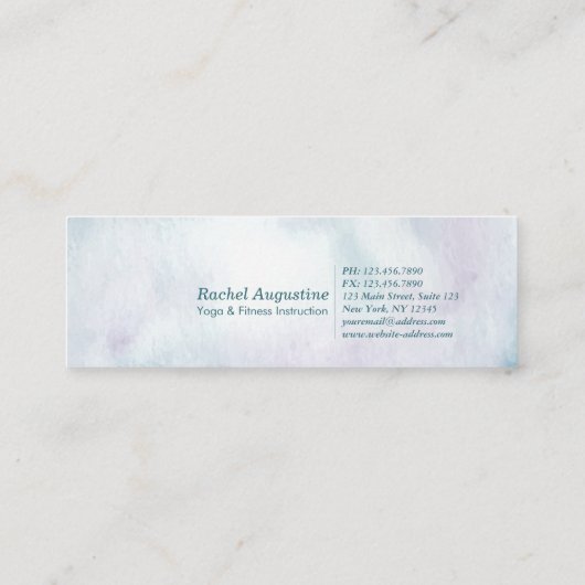 Waterverf van Yoga Instructor Meditation Pose Om S Mini Visitekaartje (Achterkant)