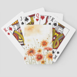 Waterverf van zacht Sinaasappel Pokerkaarten