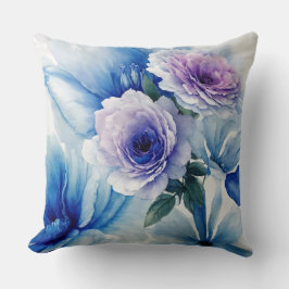 Waterverf van zachte bloemen kussen