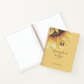 Waterverf van zakboekje - Zonnebloemmonogram Notitieboek (Binnen)