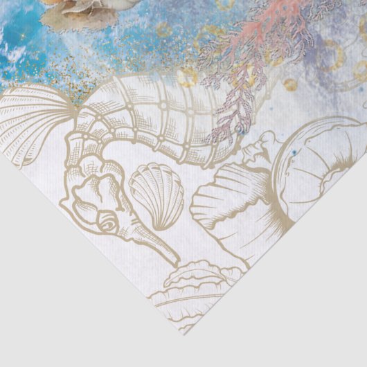 Waterverf van zee Horse Shell Tissuepapier
