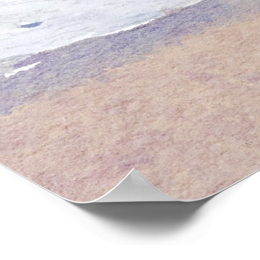 Waterverf van zeebaars en golven poster (Hoek)