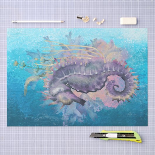 Waterverf van zeeen paarden tissuepapier (Craft)