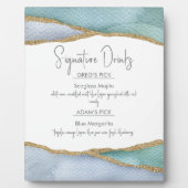 Waterverf van zeeglazen Drinken Bindbord Fotoplaat (Voorkant)