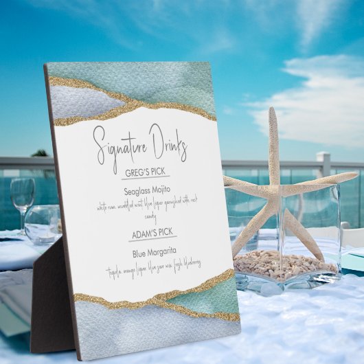 Waterverf van zeeglazen Drinken Bindbord Fotoplaat