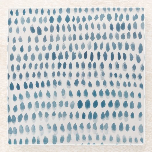 Waterverf van zeeglazen Kustschilderij Glazen Onderzetter (Voorkant)