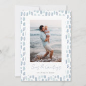 Waterverf van zeeglazen | Moderne minimale kustfot Feestdagenkaart (Voorkant)