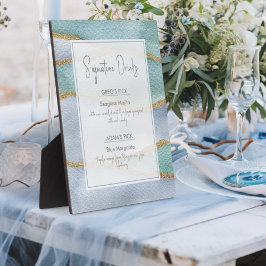 Waterverf van zeeglazen Ondertekening Drink Fotoplaat
