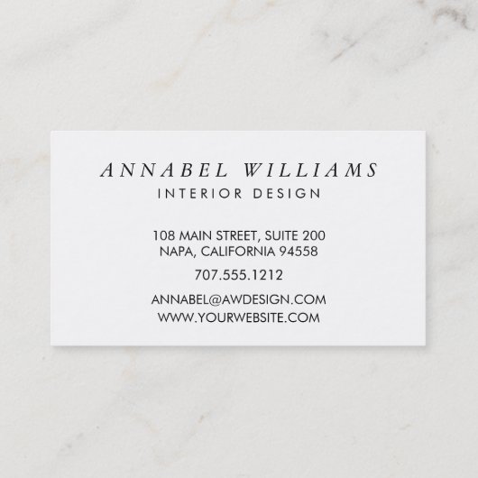 Waterverf van zeeglazen Witte streep Visitekaartje (Achterkant)