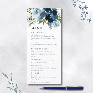 Waterverf van zeemacht en mosterdblauw menu