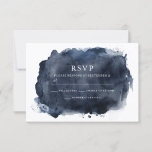Waterverf van zeemacht Verf Splash & White Wedding RSVP Kaartje