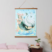 Waterverf van Zeemeermin en vis-Zee Hangend Wandkleed (Slaapkamer)