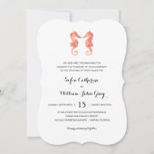 Waterverf van zeepaardjes | Bruiloft Kaart (Voorkant)