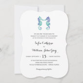 Waterverf van zeepaardjes | Bruiloft Kaart (Voorkant)