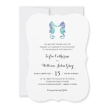 Waterverf van zeepaardjes | Bruiloft