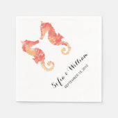 Waterverf van zeepaardjes | bruiloftsservet servetten (Voorkant)