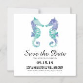 Waterverf van zeepaardjes | De Kaart Datum opslaan Magnetische Uitnodiging (Voorkant)