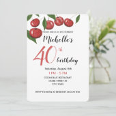 Waterverf van zoete kersen Handgeschilderd Kaart (Staand voorkant)