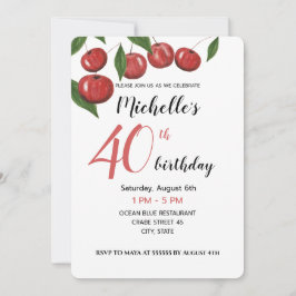 Waterverf van zoete kersen Handgeschilderd Kaart