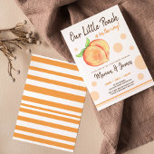Waterverf van zoete peach koppels baby shower kaart